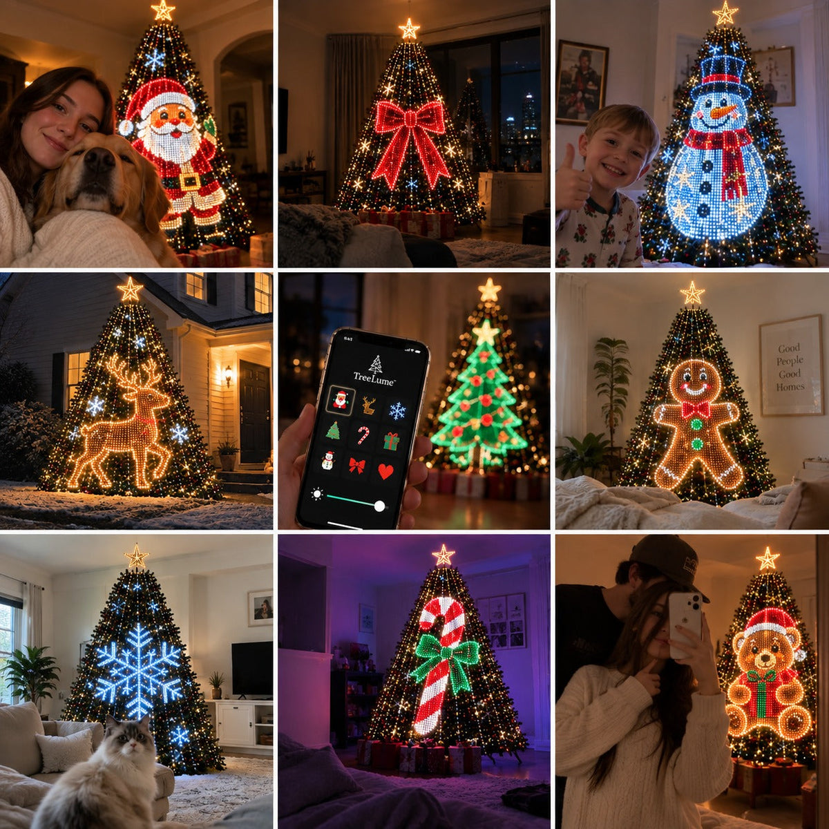🎄 Smart RGB Christmas Tree Waterfall Lights | DIY Patterns, Music Sync & App Control