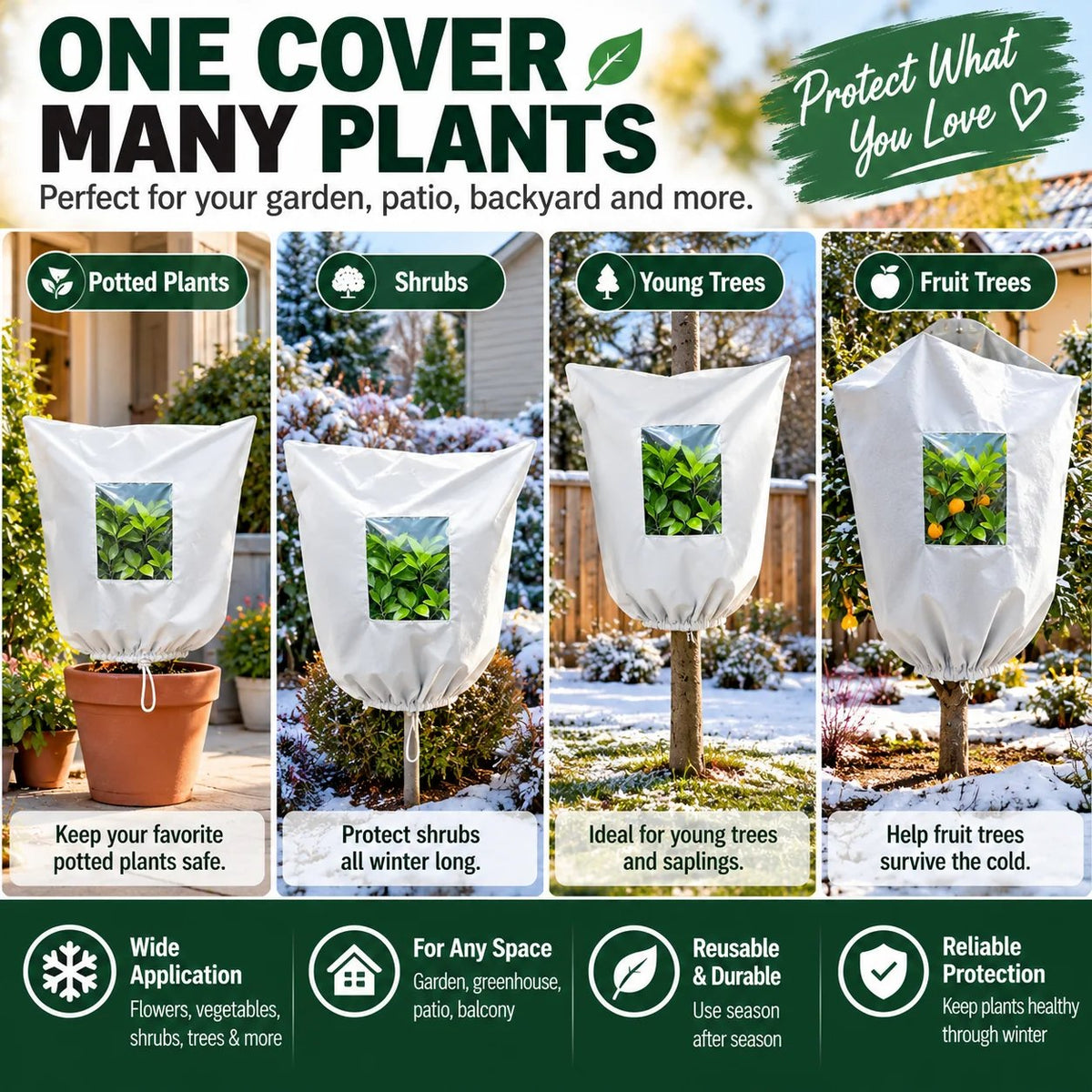 🌿 Winter Garden Must Have | Reusable Frost Protection Covers for Plants, Shrubs & Young Trees ❄️