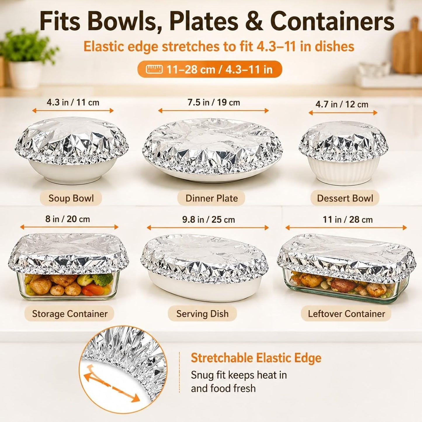 Reusable Aluminum Foil Food Covers