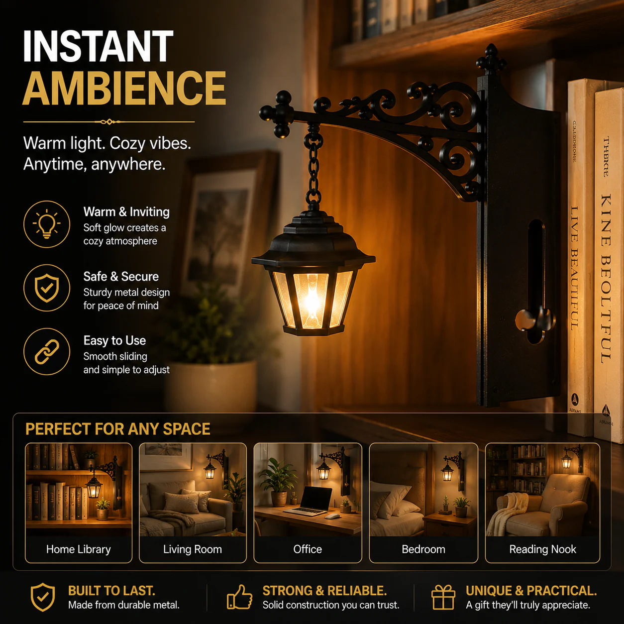 Library Lanterns - Decorative Bookshelf Lighting