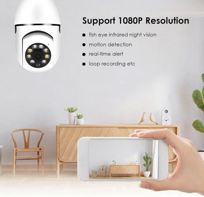 E27 WiFi Light Bulb Security Camera with Night Vision