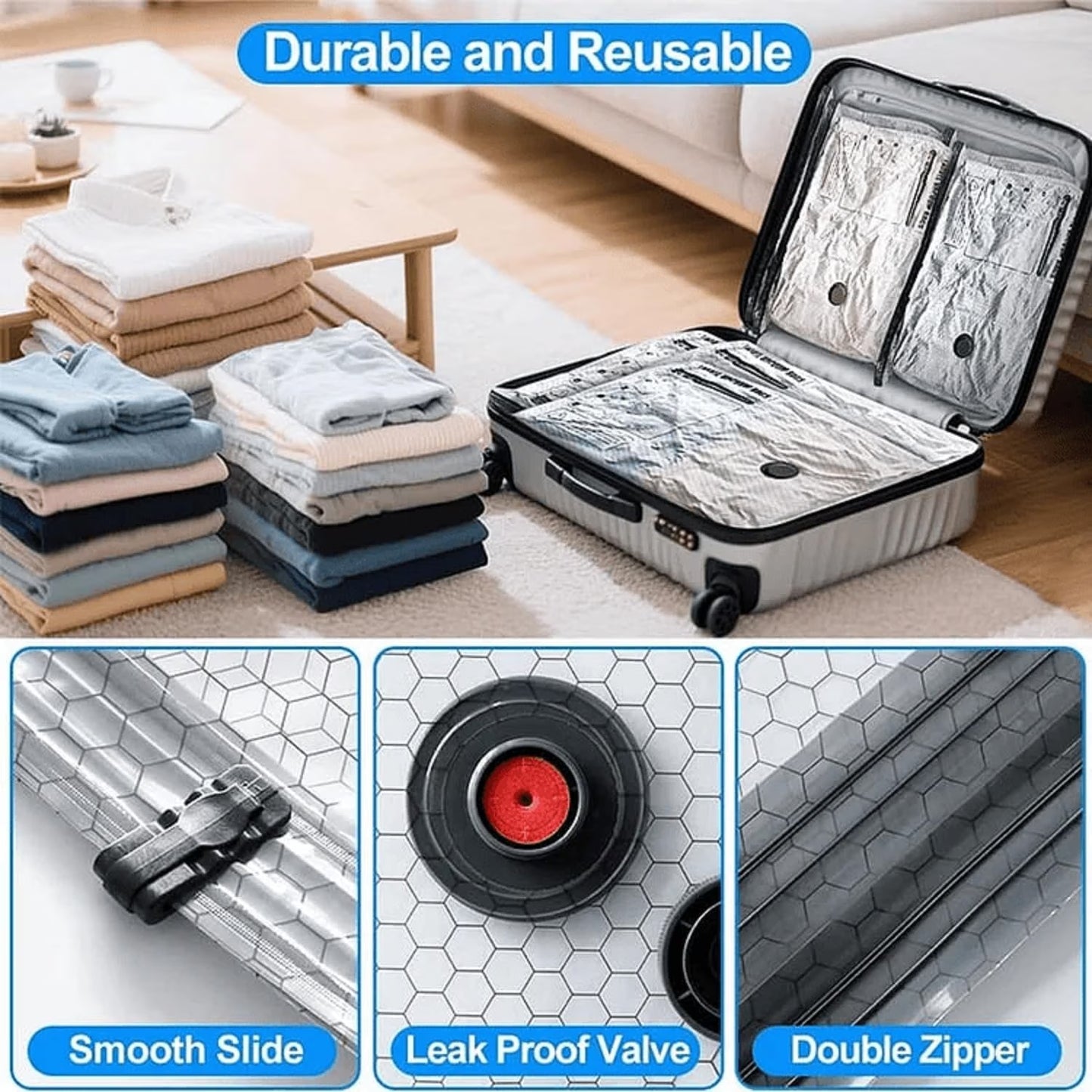 Travel Vacuum Storage Bags with Wireless Electric Pump