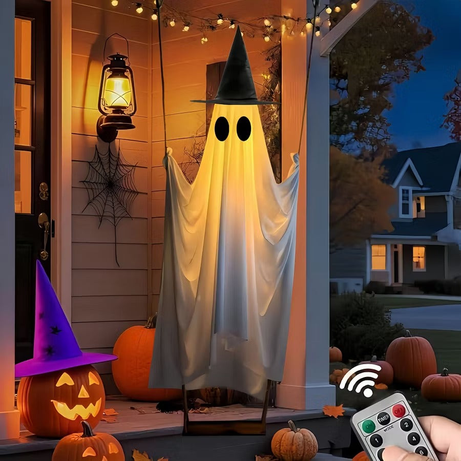 Light-Up Swinging Halloween Ghost with Remote