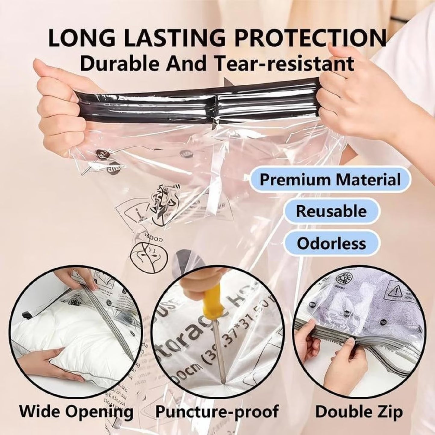 Travel Vacuum Storage Bags with Wireless Electric Pump