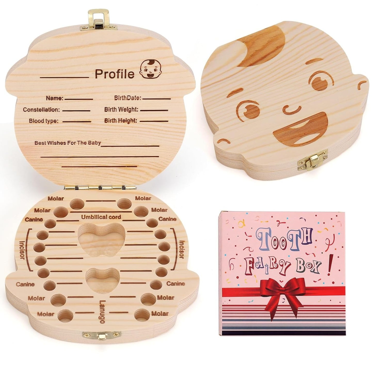 Wooden Baby Tooth Box