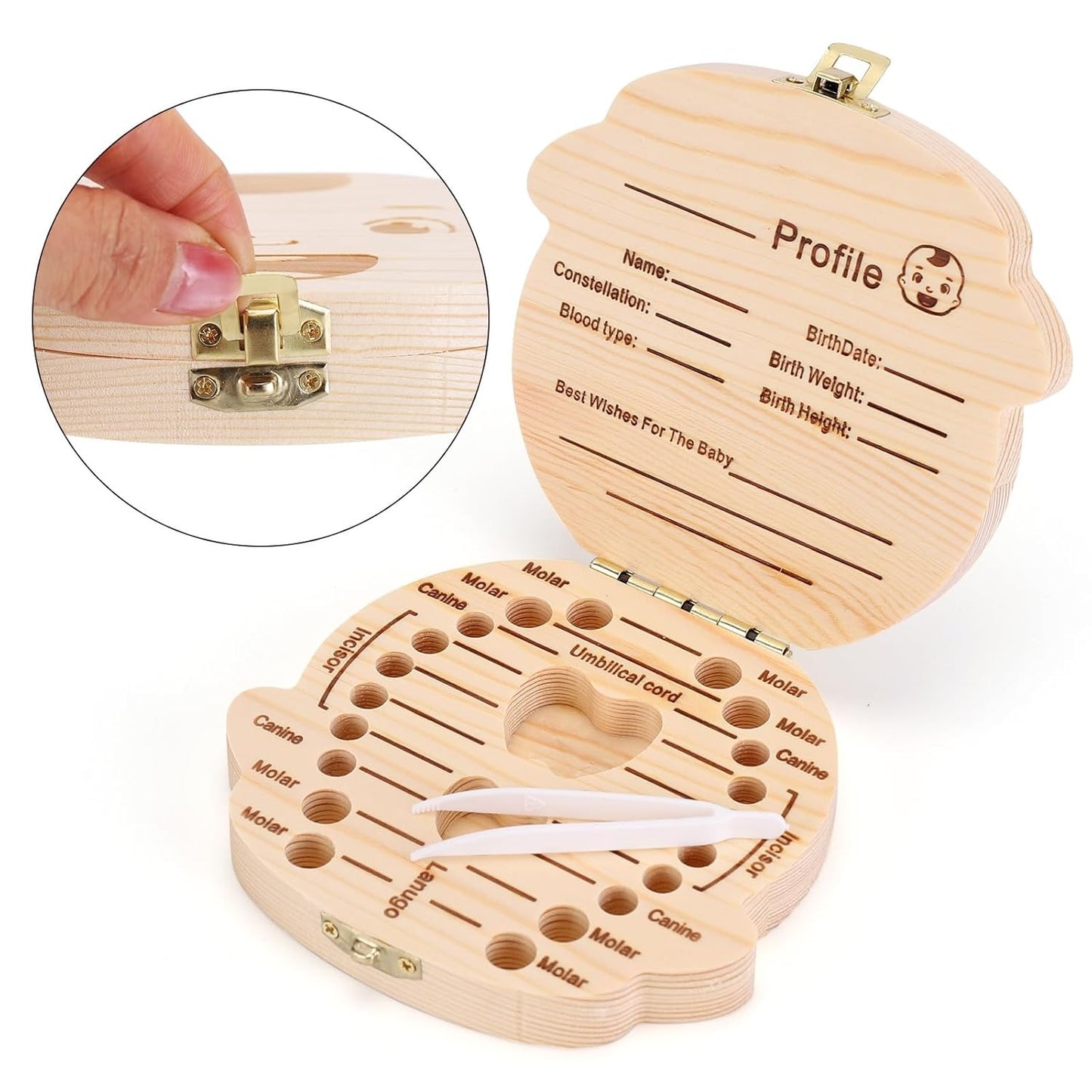 Wooden Baby Tooth Box
