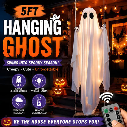 Light-Up Swinging Halloween Ghost with Remote