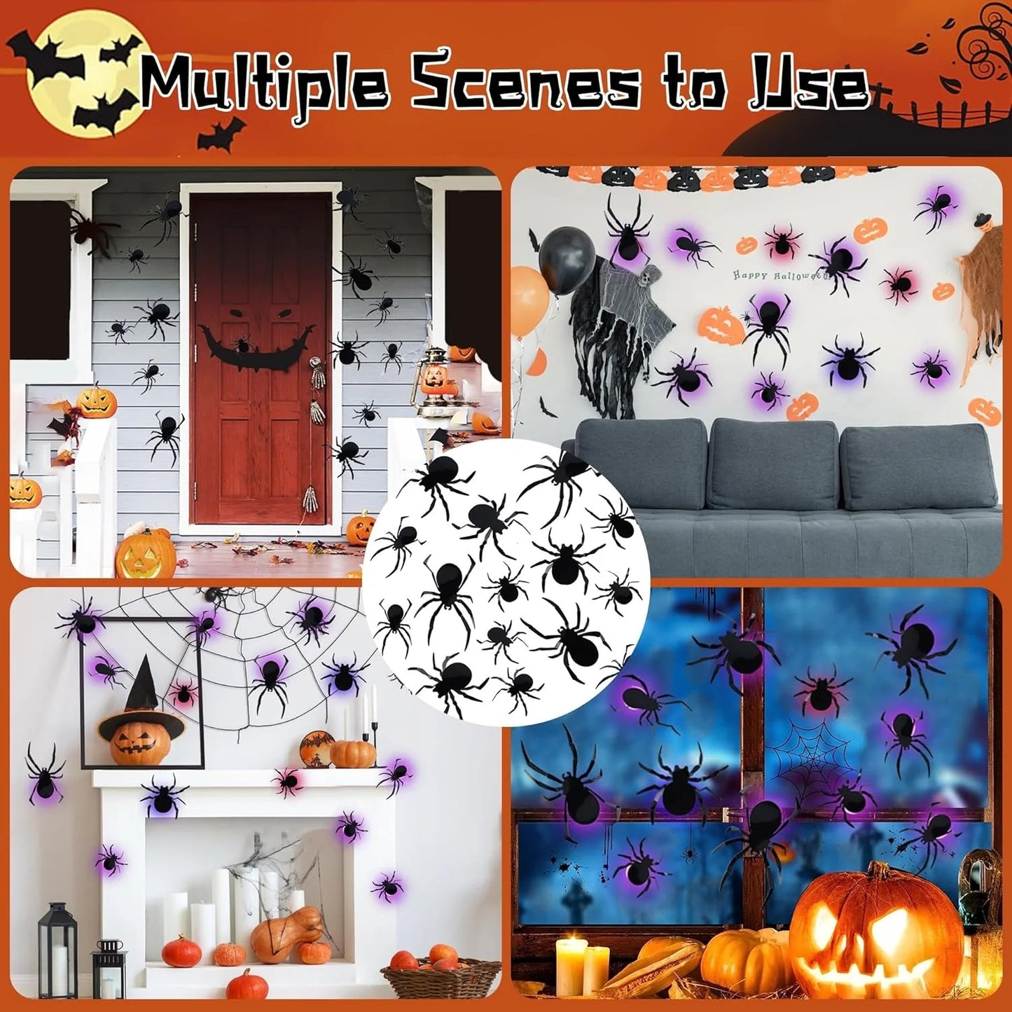 3D Spiders&Bat Light Design LED Decorations