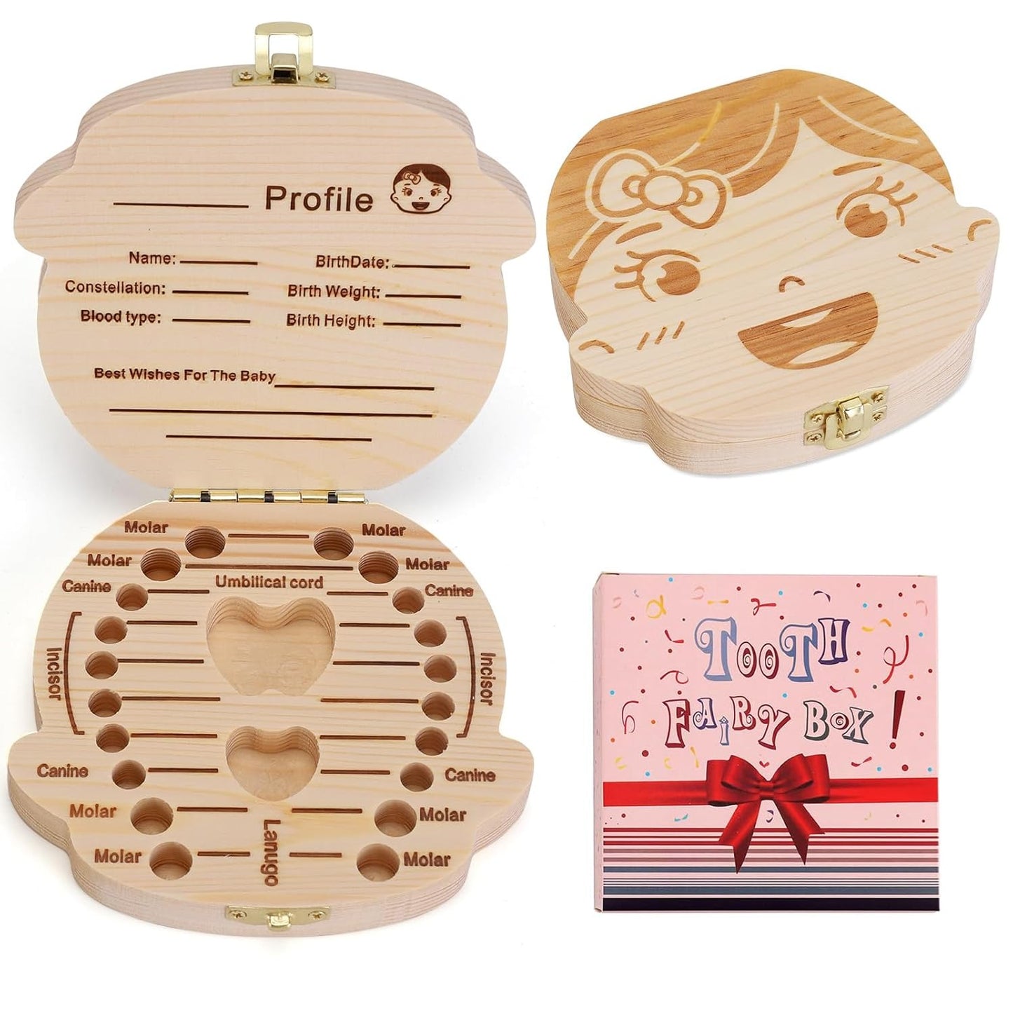 Wooden Baby Tooth Box