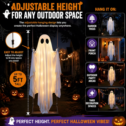 Light-Up Swinging Halloween Ghost with Remote