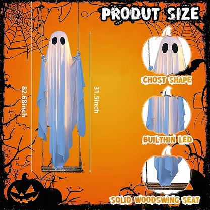 Light-Up Swinging Halloween Ghost with Remote