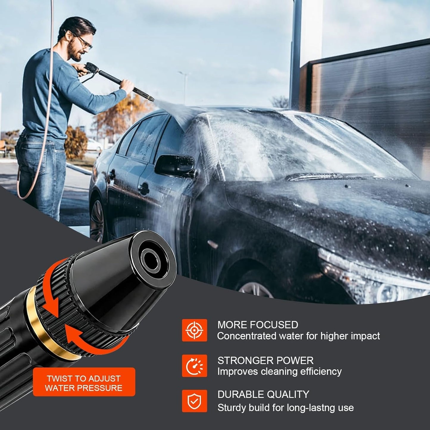 🔫High-pressure Car Wash Water Gun with Booster Nozzle