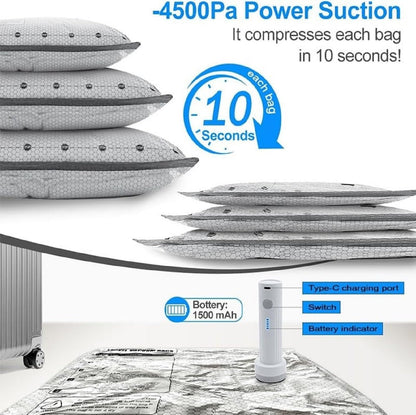 Travel Vacuum Storage Bags with Wireless Electric Pump