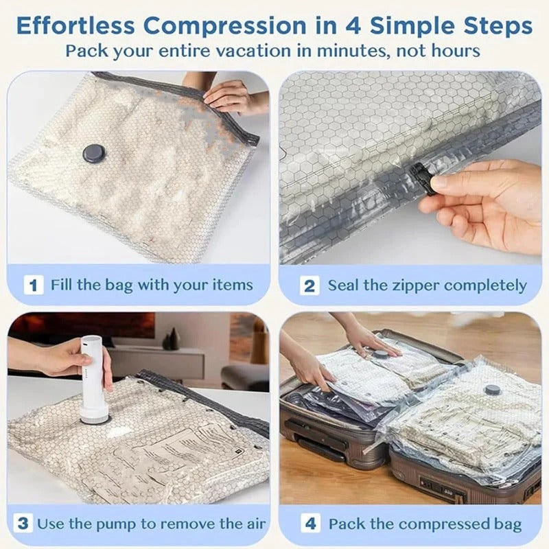 Travel Vacuum Storage Bags with Wireless Electric Pump