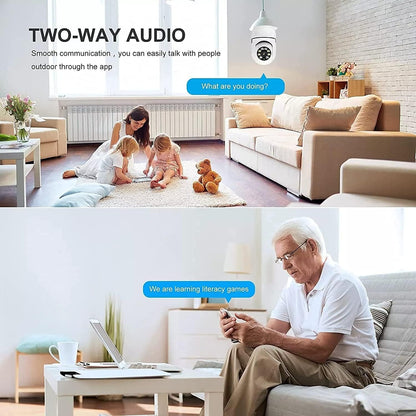 E27 WiFi Light Bulb Security Camera with Night Vision