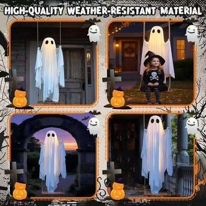 Light-Up Swinging Halloween Ghost with Remote