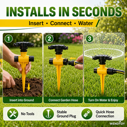 ✨360° Rotation Auto Irrigation System Garden Lawn Sprinkler Patio