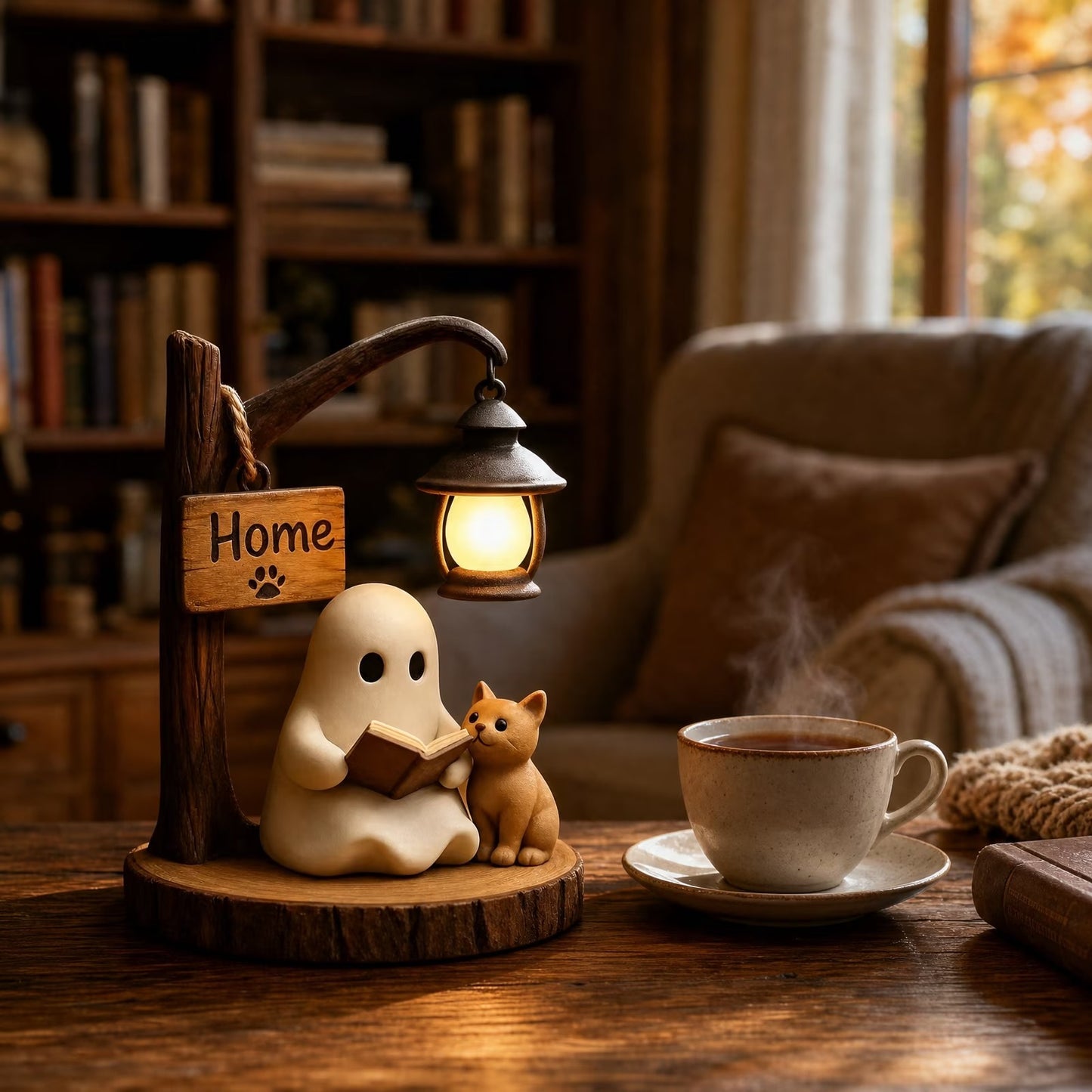 🔥Last Day Promotion 49% OFF - 👻📖Cute Ghost Reading Lantern - BOO!(✨Same as in the video)