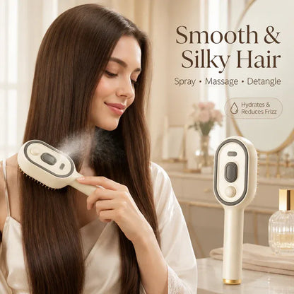Electric Spray Hair Straightener Brush | Self-Cleaning Anti-Tangle