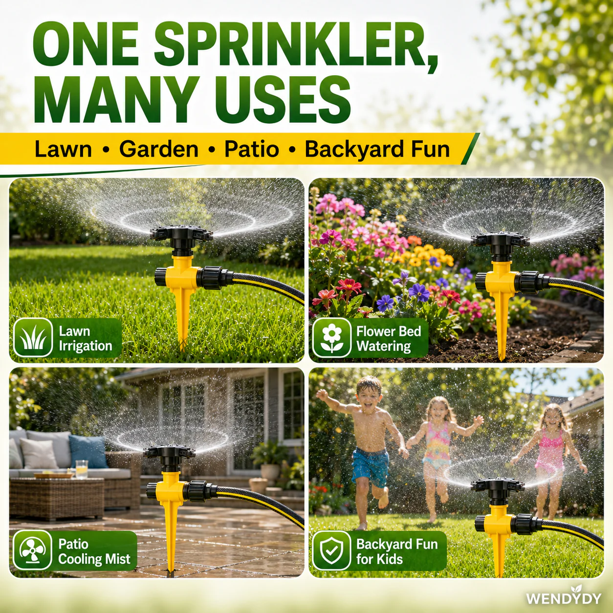 ✨360° Rotation Auto Irrigation System Garden Lawn Sprinkler Patio