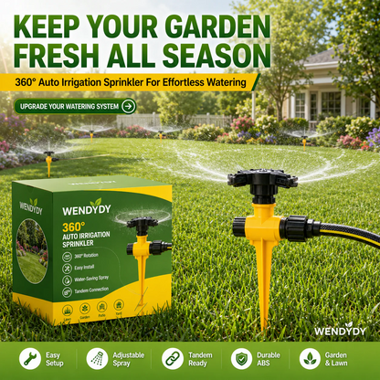 ✨360° Rotation Auto Irrigation System Garden Lawn Sprinkler Patio