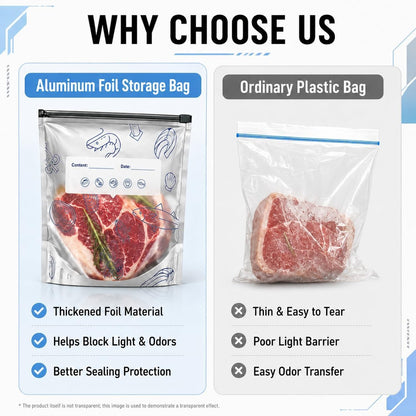 Reusable Aluminum Foil Sealable Storage Bags, 10 Pcs Aluminum foil Freezer Bags