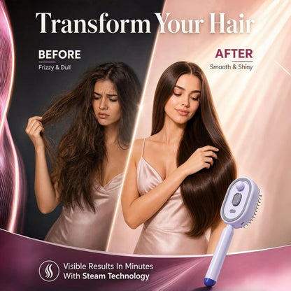 Electric Spray Hair Straightener Brush | Self-Cleaning Anti-Tangle