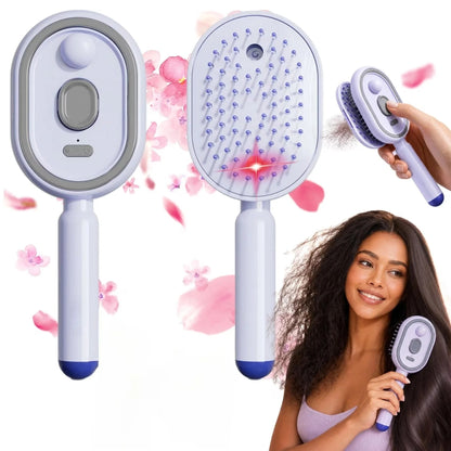 Electric Spray Hair Straightener Brush | Self-Cleaning Anti-Tangle