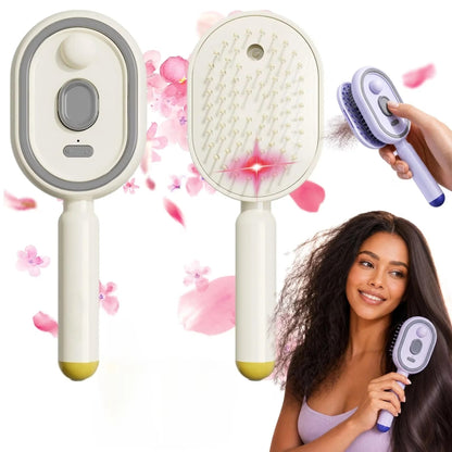 Electric Spray Hair Straightener Brush | Self-Cleaning Anti-Tangle