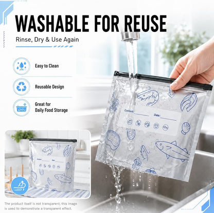 Reusable Aluminum Foil Sealable Storage Bags, 10 Pcs Aluminum foil Freezer Bags