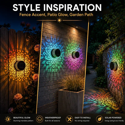 ⏰limited-time 50% OFF🌞Solar Mandala Light – Stunning Pattern Projection, 2-in-1 Floor & Wall Design