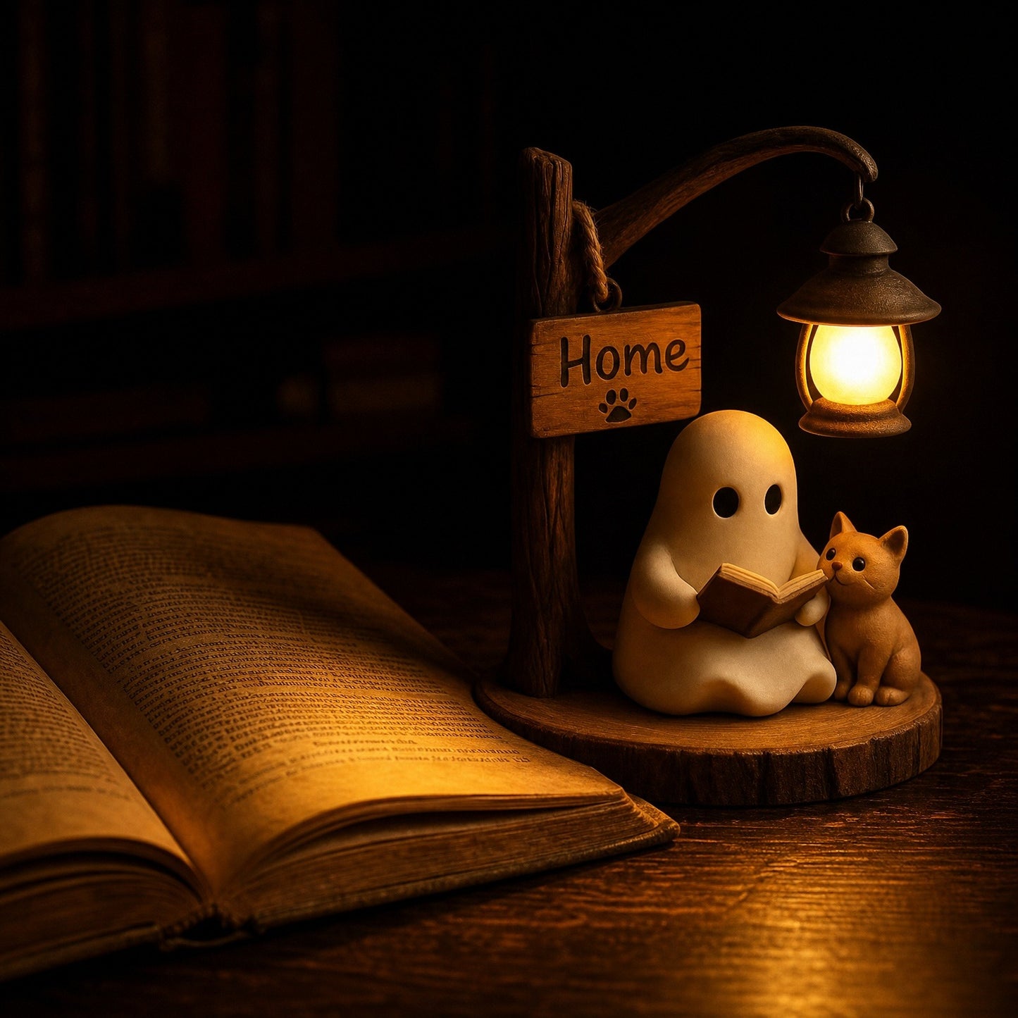 🔥Last Day Promotion 49% OFF - 👻📖Cute Ghost Reading Lantern - BOO!(✨Same as in the video)