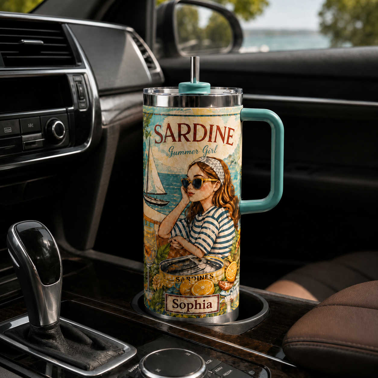 Personalized Sardine Summer Girl 40oz Tumbler With Gift Box