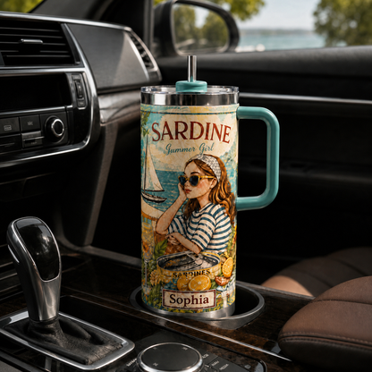 Personalized Sardine Summer Girl 40oz Tumbler With Gift Box