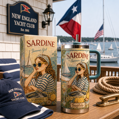 Personalized Sardine Summer Girl 40oz Tumbler With Gift Box