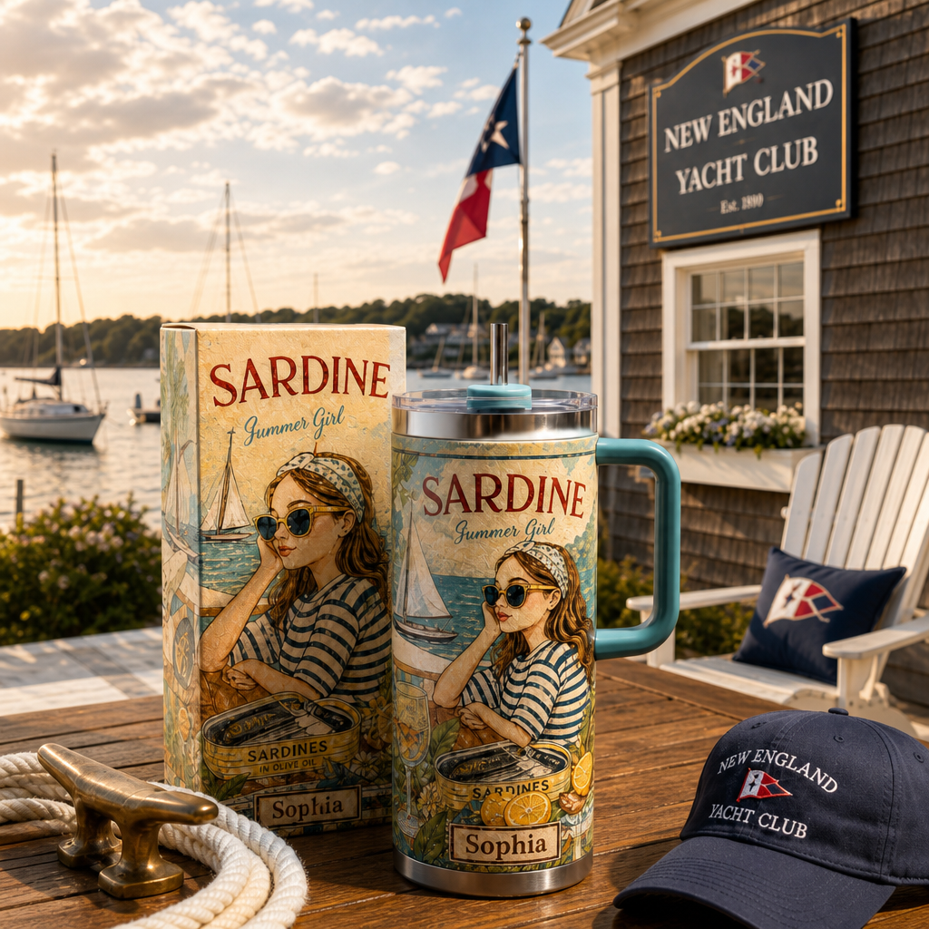 Personalized Sardine Summer Girl 40oz Tumbler With Gift Box