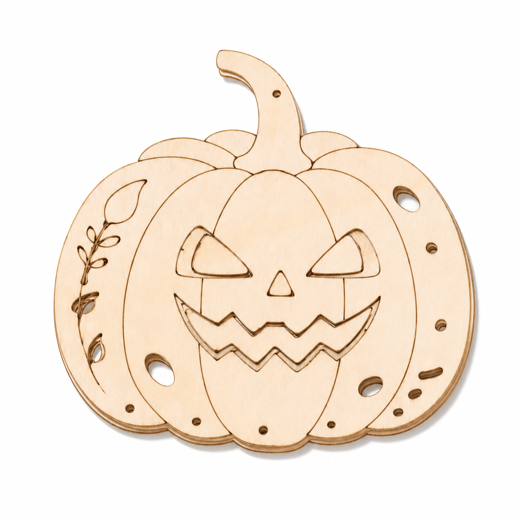 🎃 Halloween Wooden Pumpkin Craft Kit-6pc | DIY Wind Chime