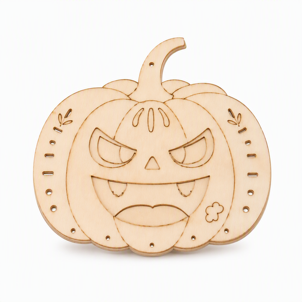 🎃 Halloween Wooden Pumpkin Craft Kit-6pc | DIY Wind Chime