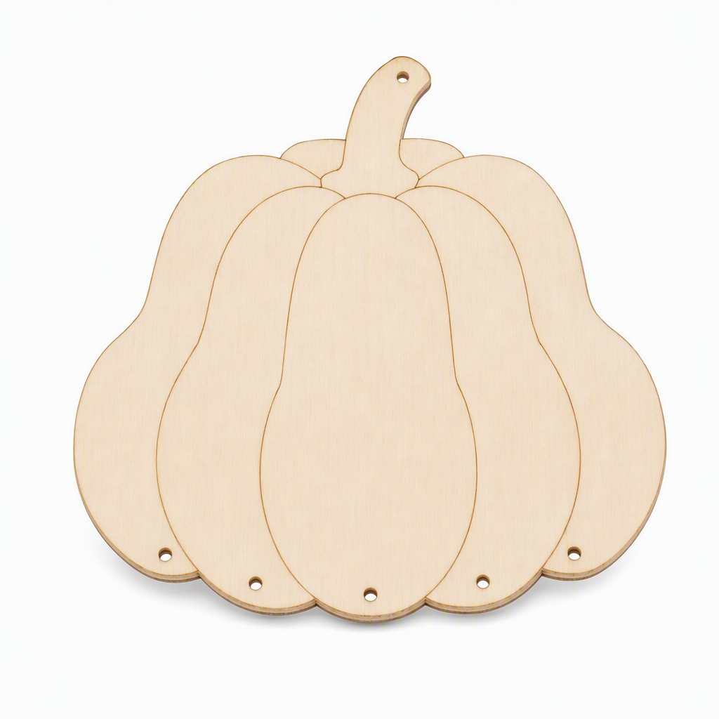 🎃 Halloween Wooden Pumpkin Craft Kit-6pc | DIY Wind Chime