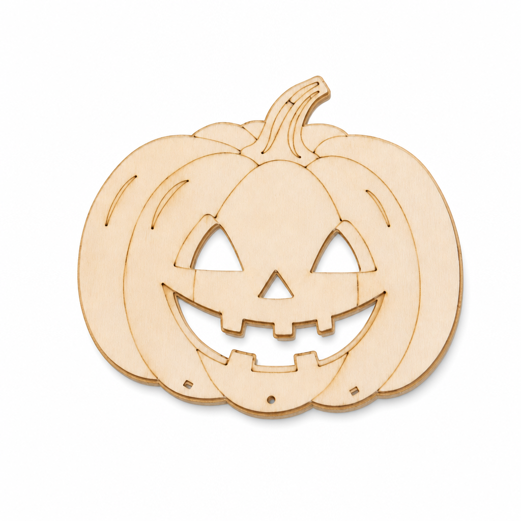 🎃 Halloween Wooden Pumpkin Craft Kit-6pc | DIY Wind Chime